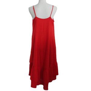 Free People Red High Low Spaghetti Strap Dress